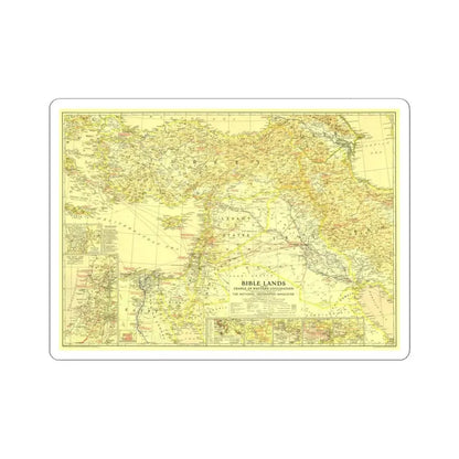 Middle East - Bible Lands and the Cradle of Western Civilization (1938) (Map) STICKER Vinyl Kiss-Cut Decal 4 Inch White - The Sticker Space