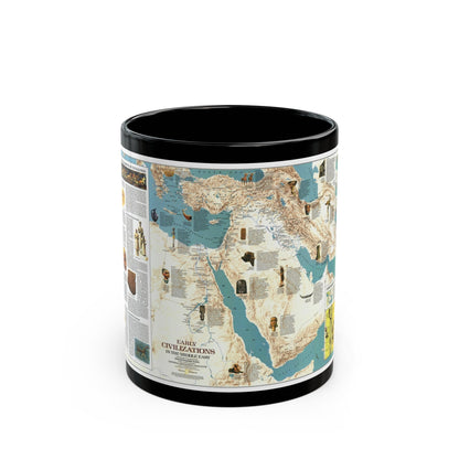 Middle East - Early Civilizations (1978) (Map) Black Coffee Mug-11oz-The Sticker Space