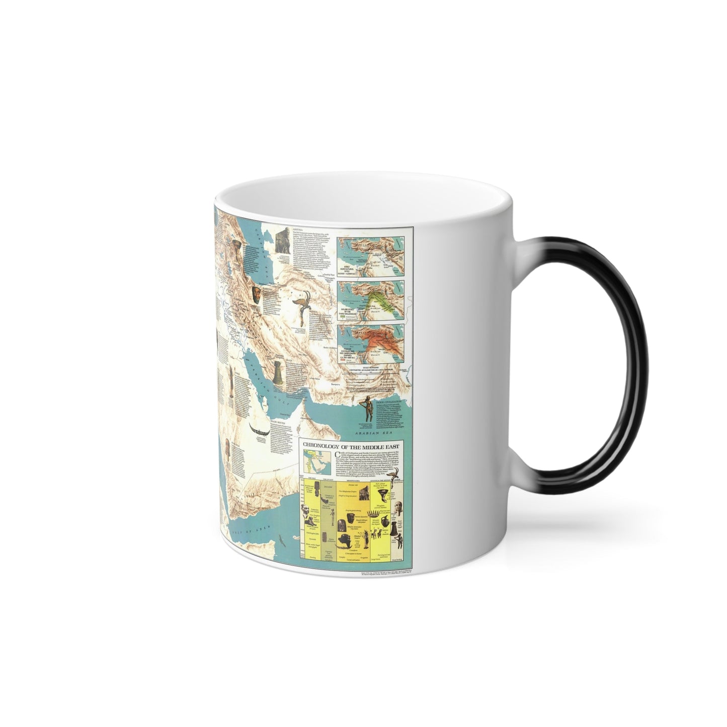 Middle East - Early Civilizations (1978) (Map) Color Changing Mug 11oz-11oz-The Sticker Space