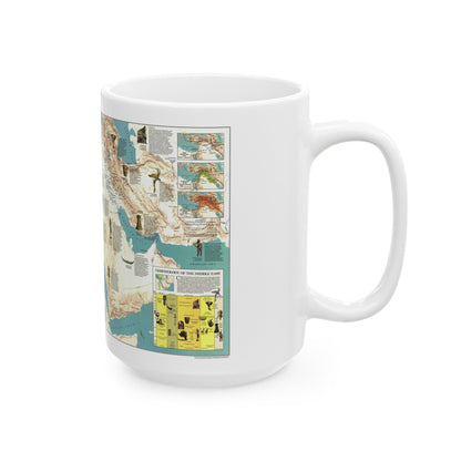 Middle East - Early Civilizations (1978) (Map) White Coffee Mug-The Sticker Space