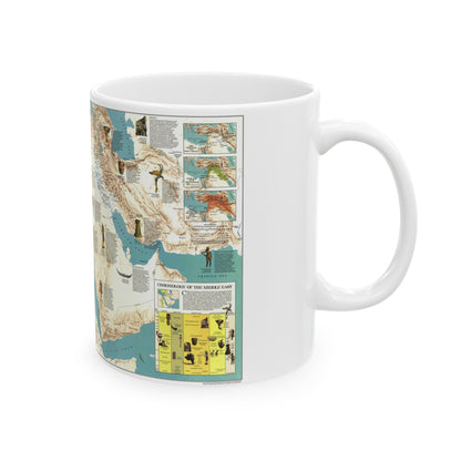 Middle East - Early Civilizations (1978) (Map) White Coffee Mug-The Sticker Space