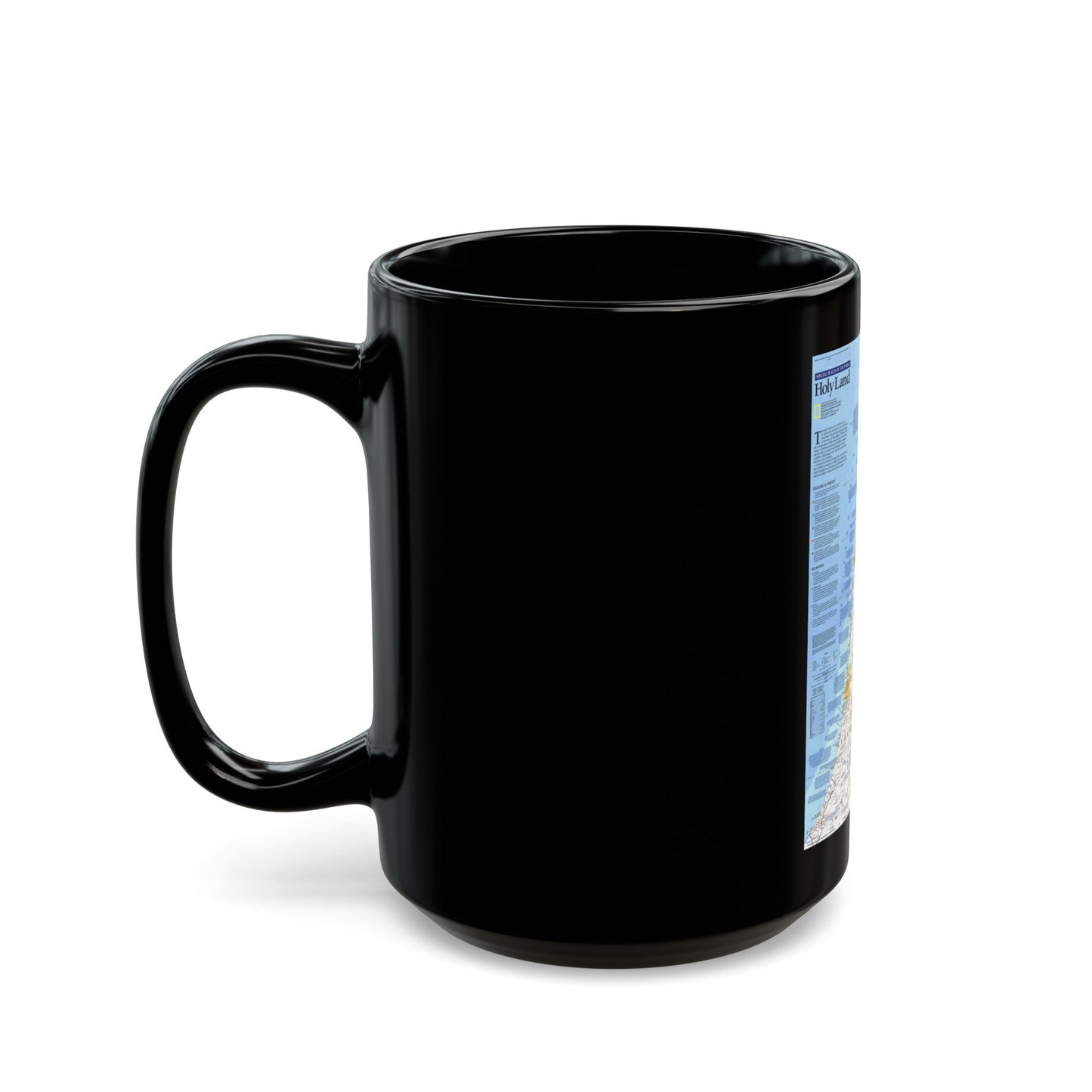 Middle East - Holy Land 1 (1989) (Map) Black Coffee Mug-The Sticker Space