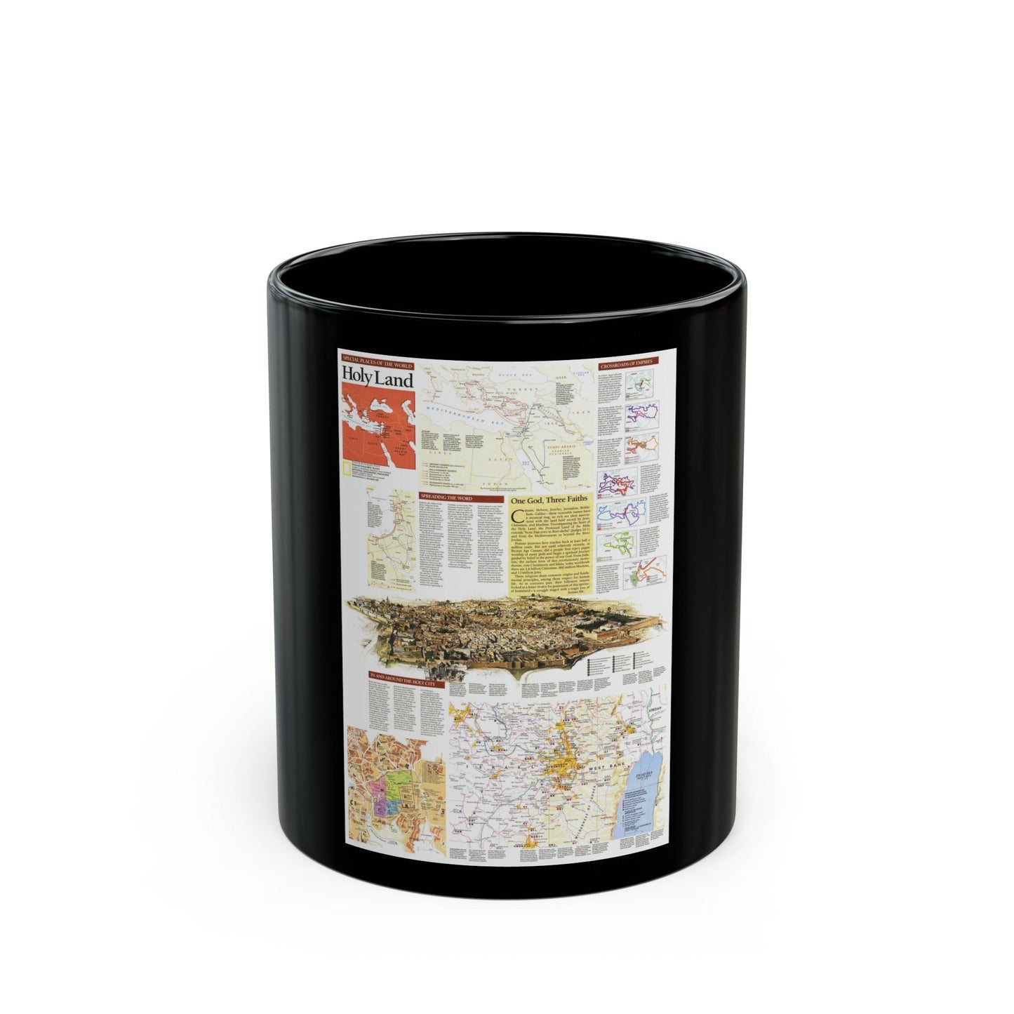 Middle East - Holy Land 2 (1989) (Map) Black Coffee Mug-11oz-The Sticker Space