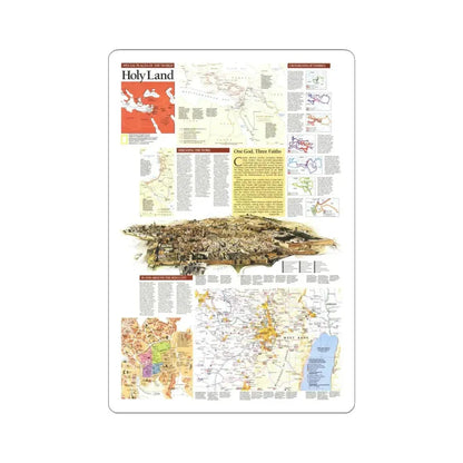 Middle East - Holy Land 2 (1989) (Map) STICKER Vinyl Kiss-Cut Decal 6 Inch White - The Sticker Space