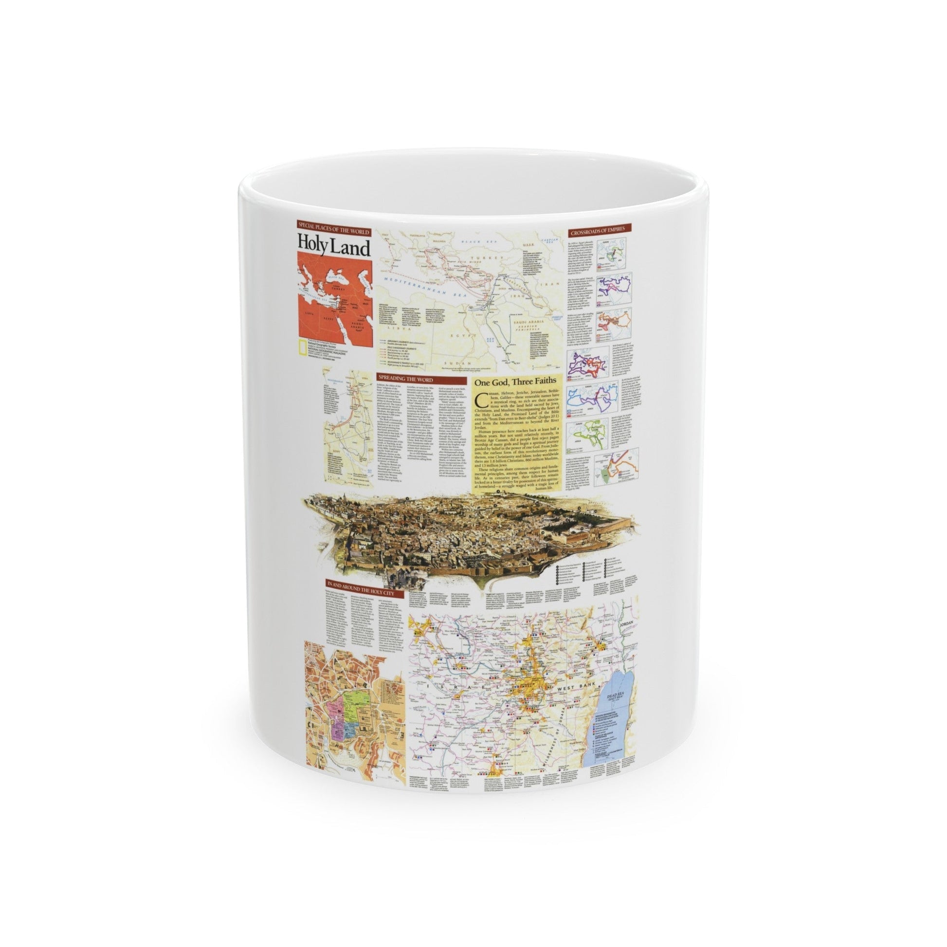 Middle East - Holy Land 2 (1989) (Map) White Coffee Mug-11oz-The Sticker Space