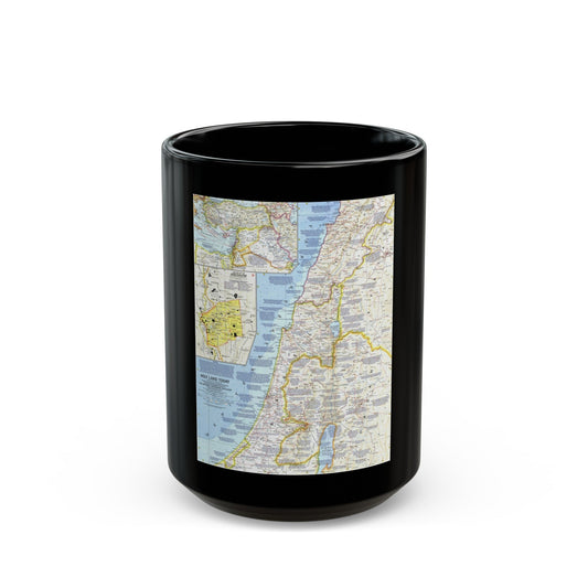 Middle East - Holy Land Today (1963) (Map) Black Coffee Mug-15oz-The Sticker Space