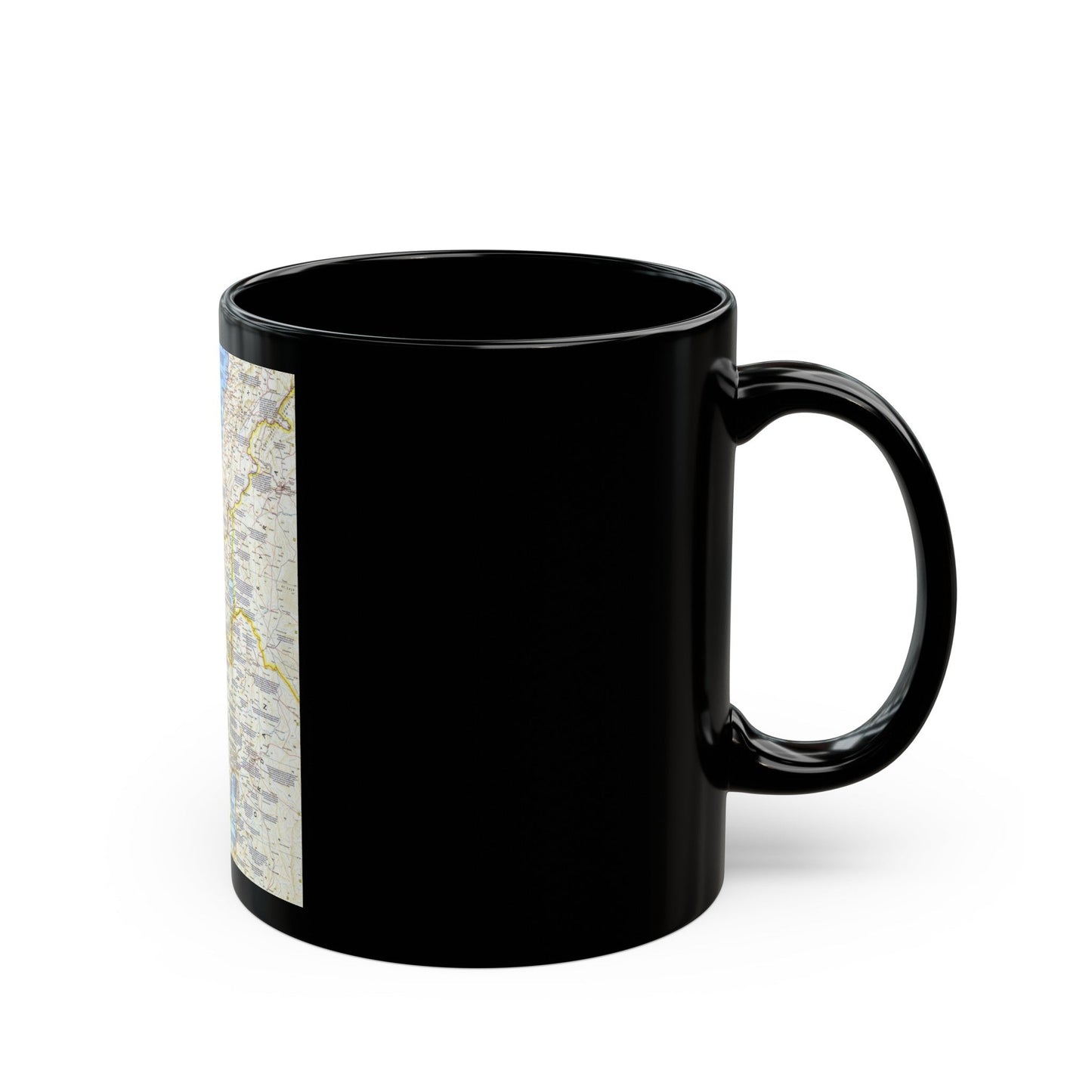 Middle East - Holy Land Today (1963) (Map) Black Coffee Mug-The Sticker Space