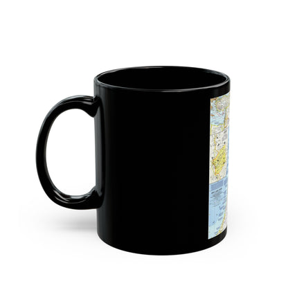 Middle East - Holy Land Today (1963) (Map) Black Coffee Mug-The Sticker Space