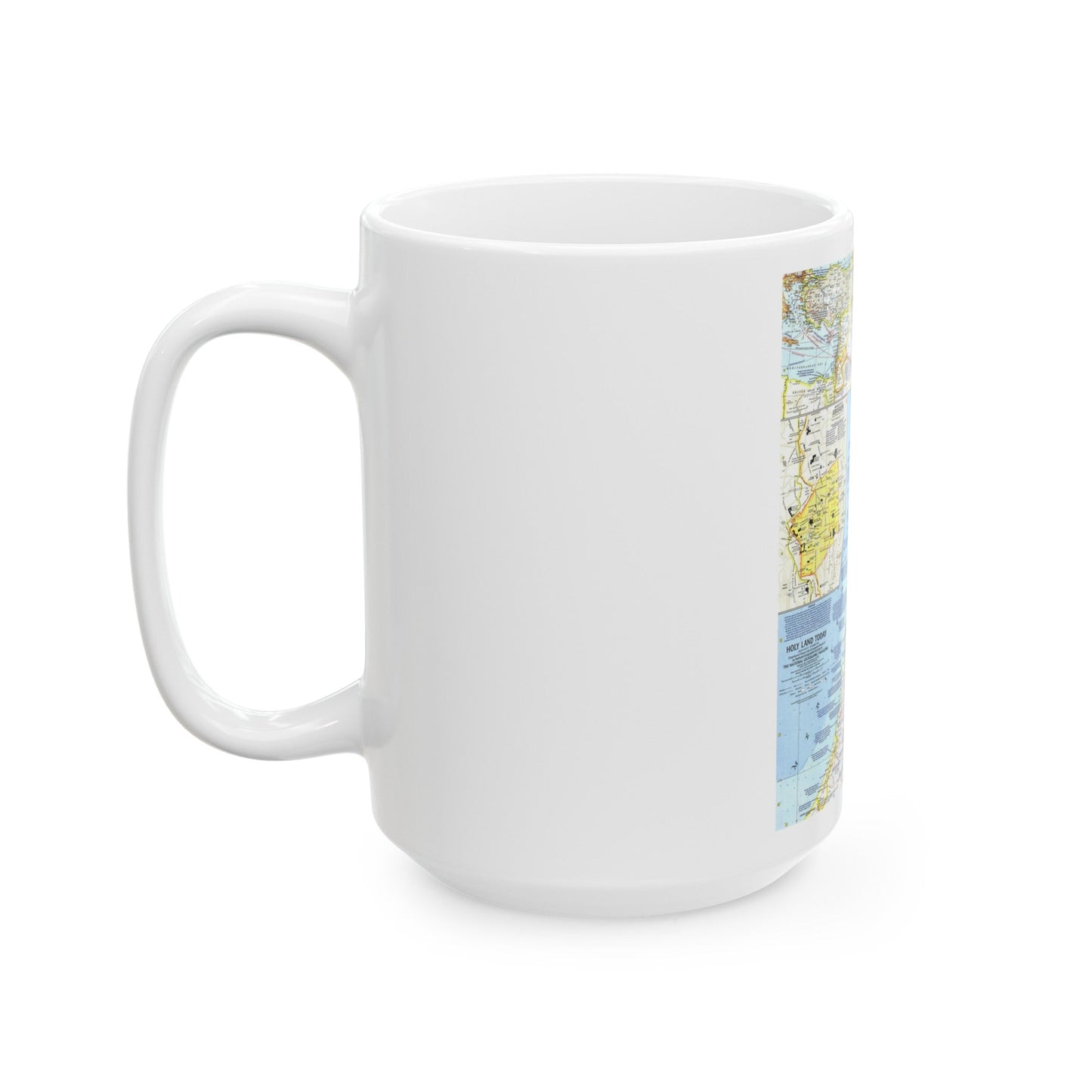 Middle East - Holy Land Today (1963) (Map) White Coffee Mug-The Sticker Space