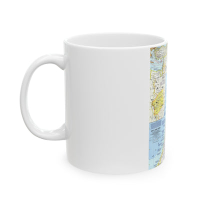 Middle East - Holy Land Today (1963) (Map) White Coffee Mug-The Sticker Space