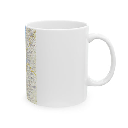 Middle East - Holy Land Today (1963) (Map) White Coffee Mug-The Sticker Space