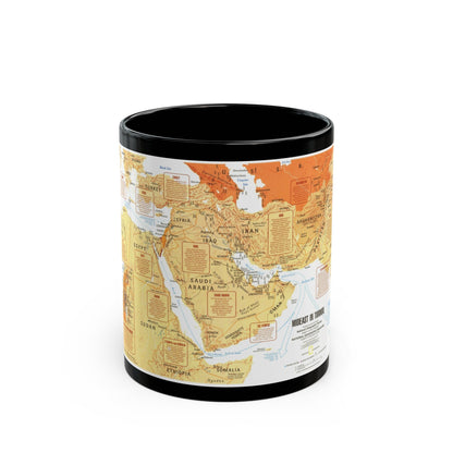 Middle East in Turmoil (1980) (Map) Black Coffee Mug-11oz-The Sticker Space