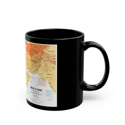 Middle East in Turmoil (1980) (Map) Black Coffee Mug-The Sticker Space