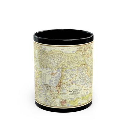 Middle East - Lands of the Bible Today (1956) (Map) Black Coffee Mug-11oz-The Sticker Space