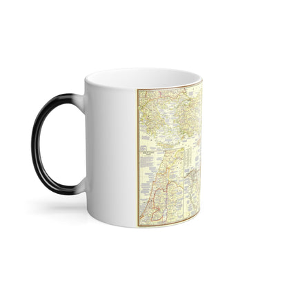 Middle East - Lands of the Bible Today (1956) (Map) Color Changing Mug 11oz-11oz-The Sticker Space