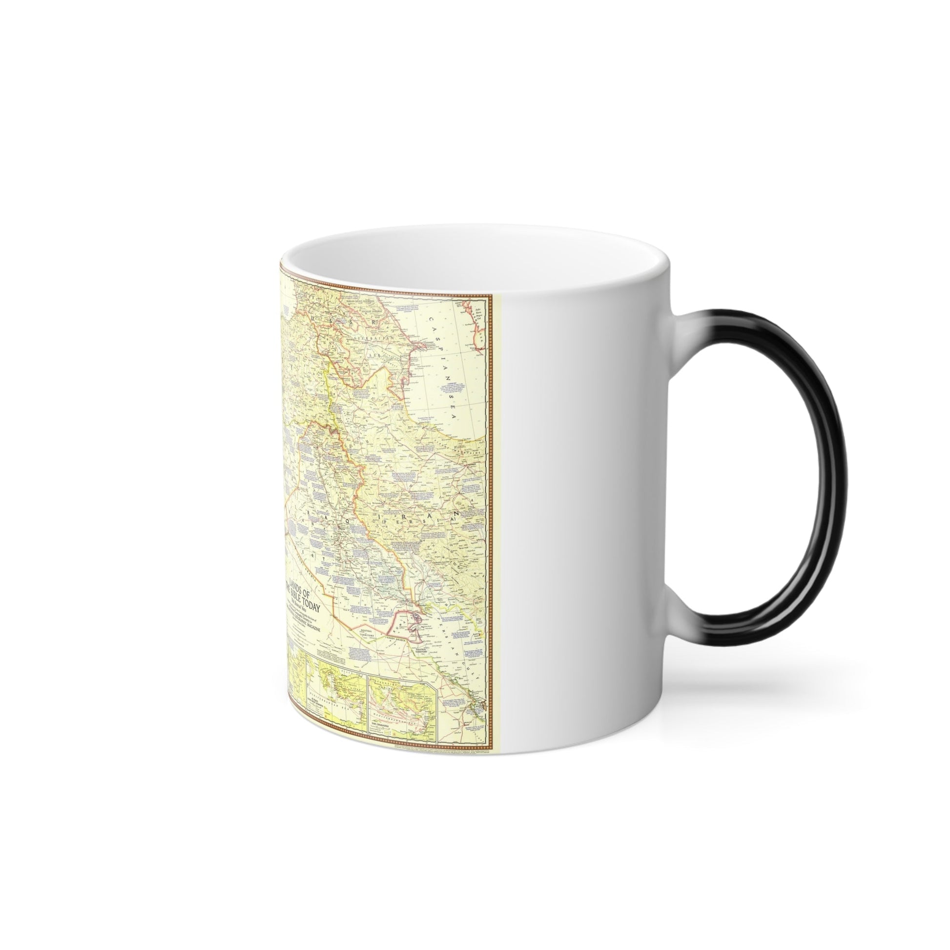 Middle East - Lands of the Bible Today (1956) (Map) Color Changing Mug 11oz-11oz-The Sticker Space