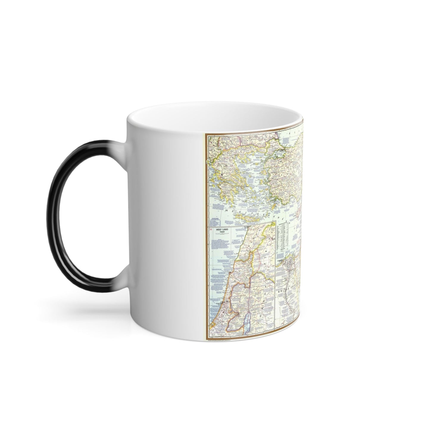 Middle East - Lands of the Bible Today (1967) (Map) Color Changing Mug 11oz-11oz-The Sticker Space