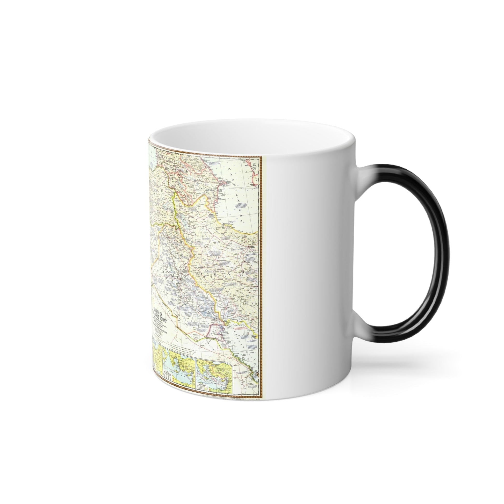 Middle East - Lands of the Bible Today (1967) (Map) Color Changing Mug 11oz-11oz-The Sticker Space