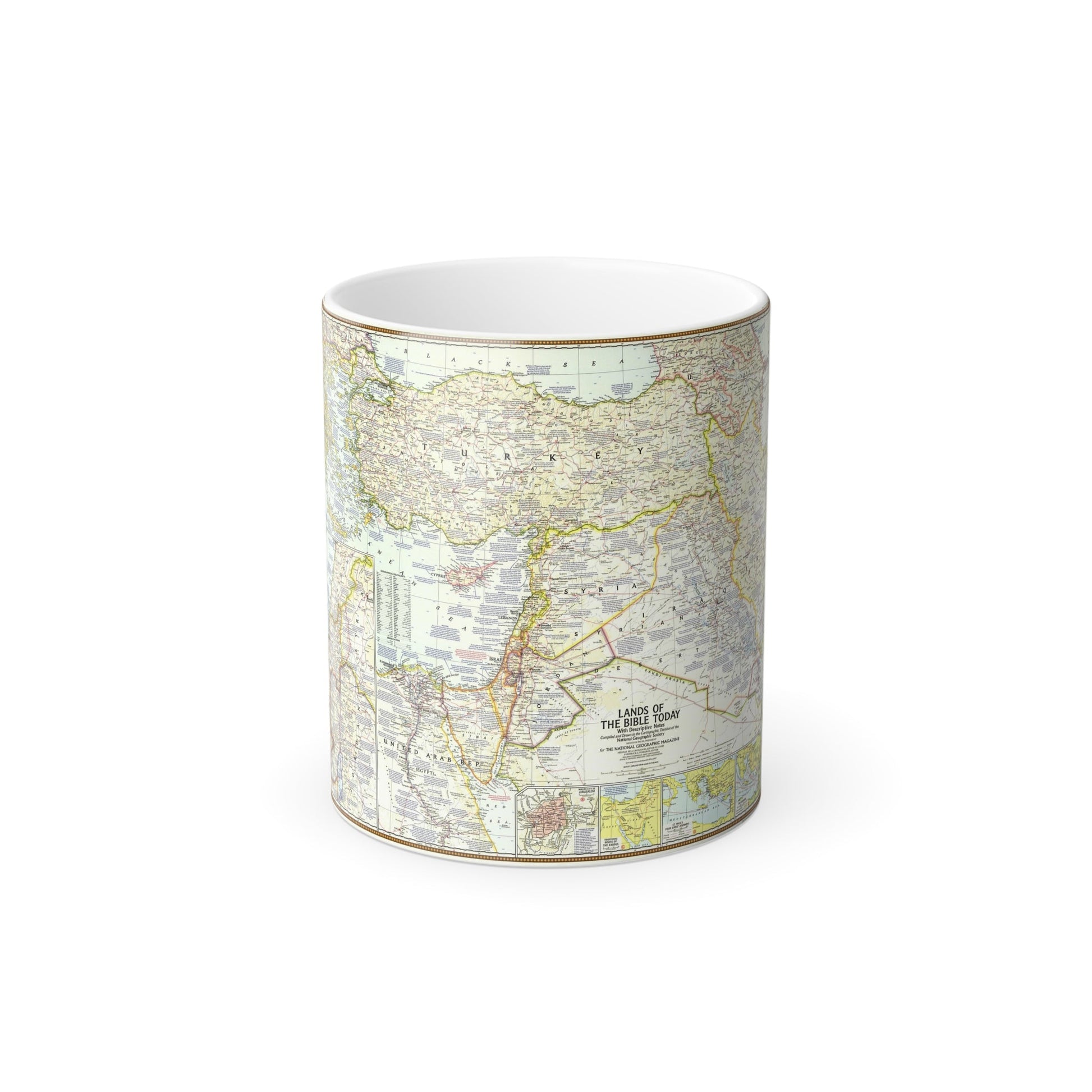 Middle East - Lands of the Bible Today (1967) (Map) Color Changing Mug 11oz-11oz-The Sticker Space