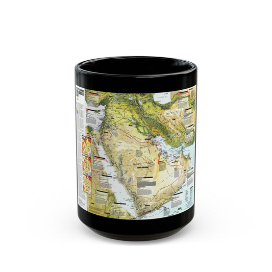 Middle East - States in Turmoil (1991) (Map) Black Coffee Mug-15oz-The Sticker Space