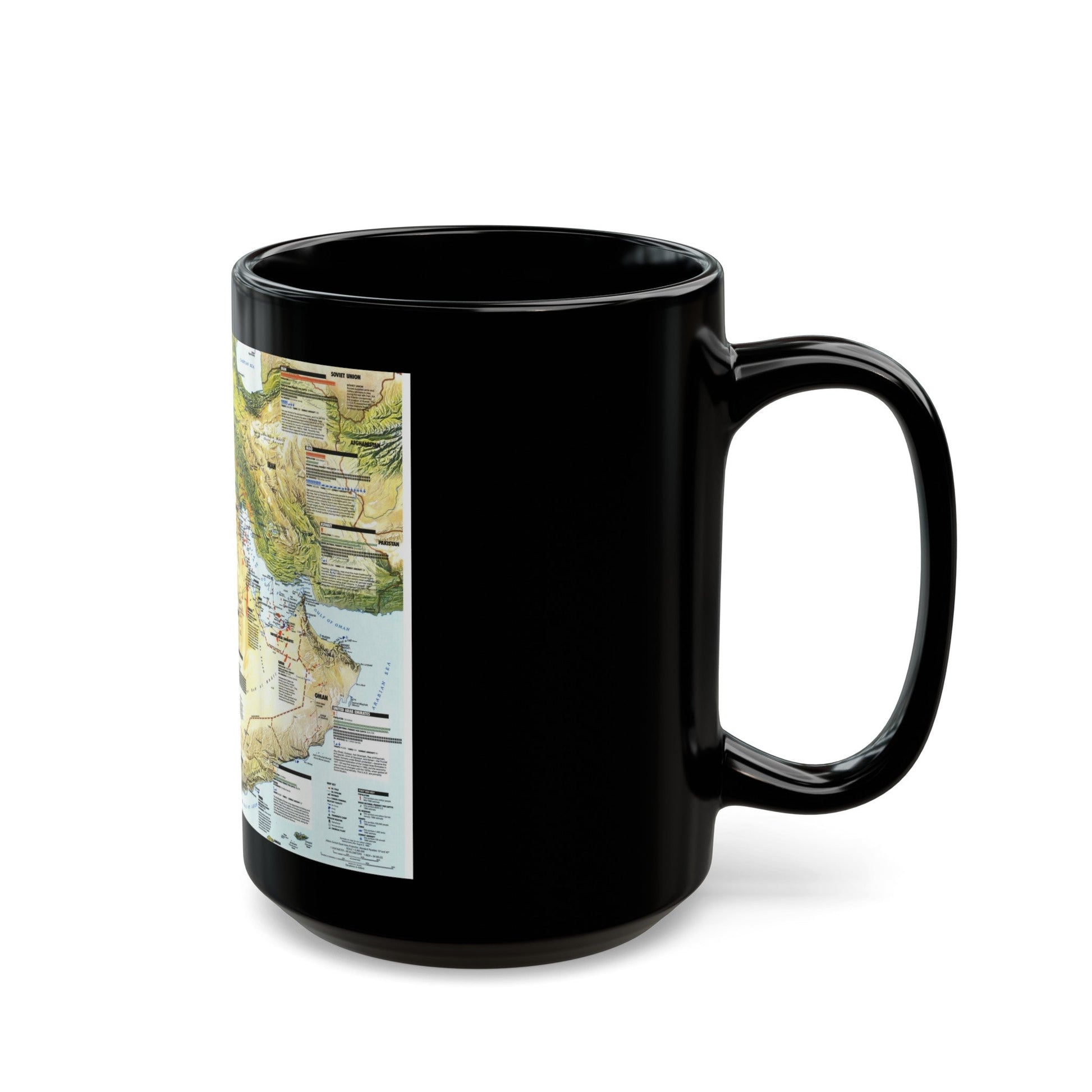 Middle East - States in Turmoil (1991) (Map) Black Coffee Mug-The Sticker Space