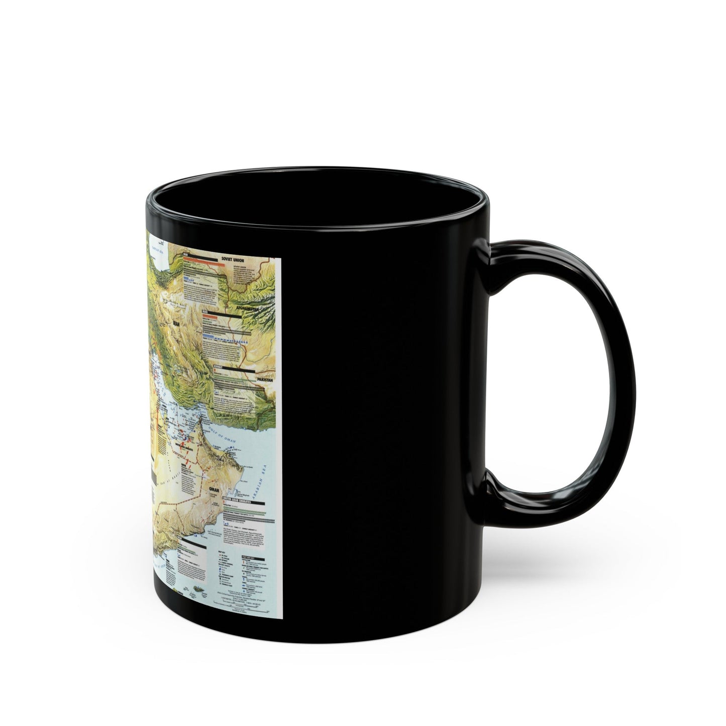 Middle East - States in Turmoil (1991) (Map) Black Coffee Mug-The Sticker Space