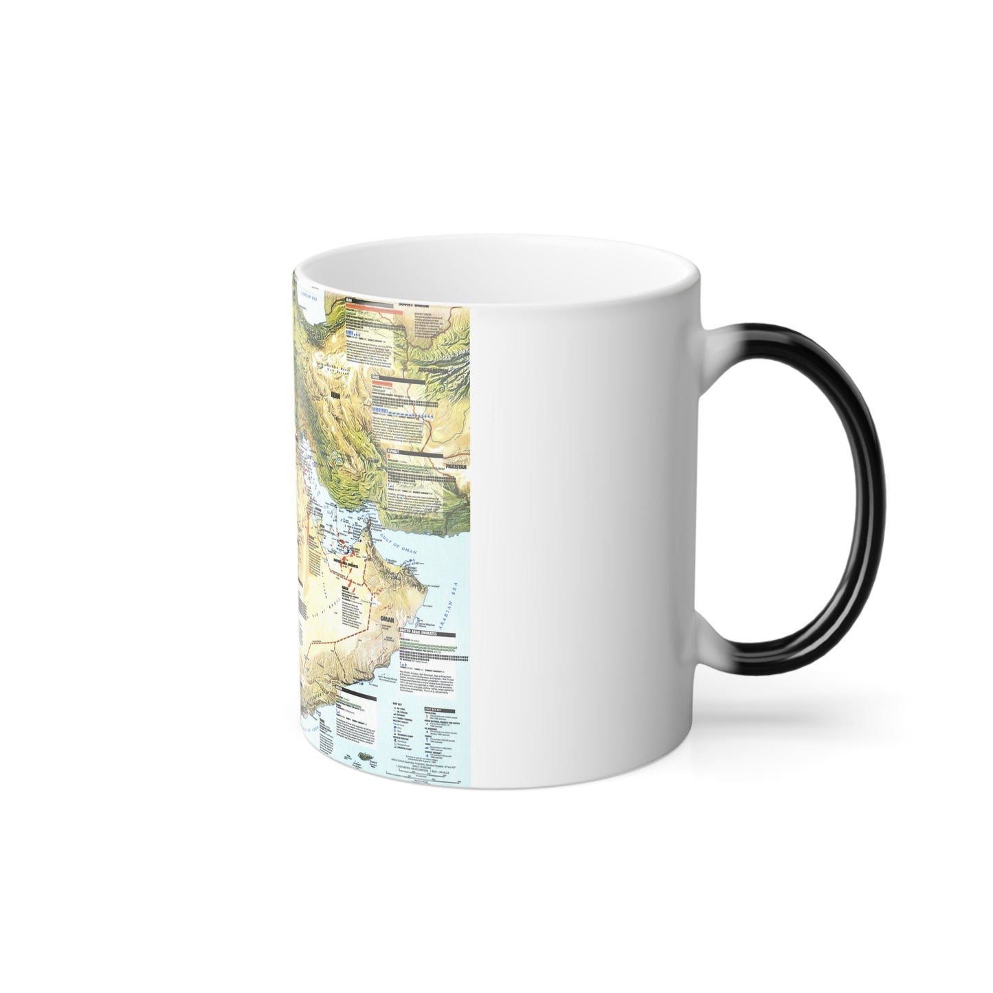 Middle East - States in Turmoil (1991) (Map) Color Changing Mug 11oz-11oz-The Sticker Space