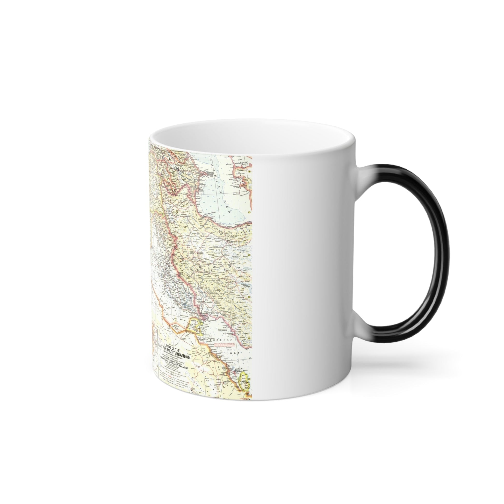 Middle East - The Eastern Mediterranean (1959) (Map) Color Changing Mug 11oz-11oz-The Sticker Space