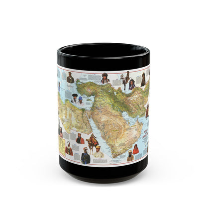 Middle East - The Peoples 1 (1972) (Map) Black Coffee Mug-15oz-The Sticker Space