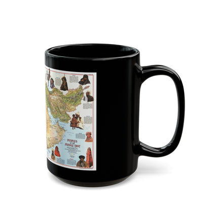 Middle East - The Peoples 1 (1972) (Map) Black Coffee Mug-The Sticker Space