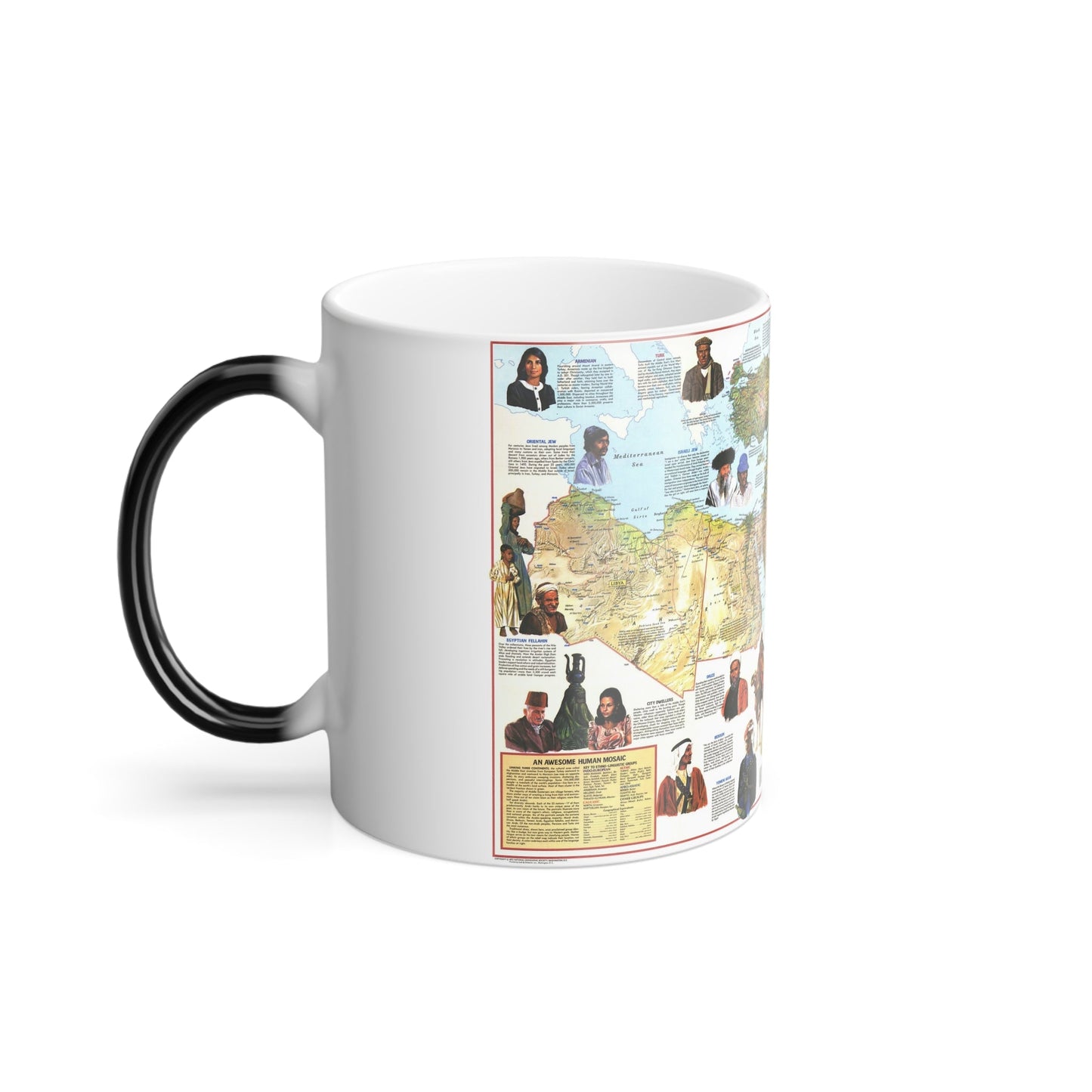 Middle East - The Peoples 1 (1972) (Map) Color Changing Mug 11oz-11oz-The Sticker Space