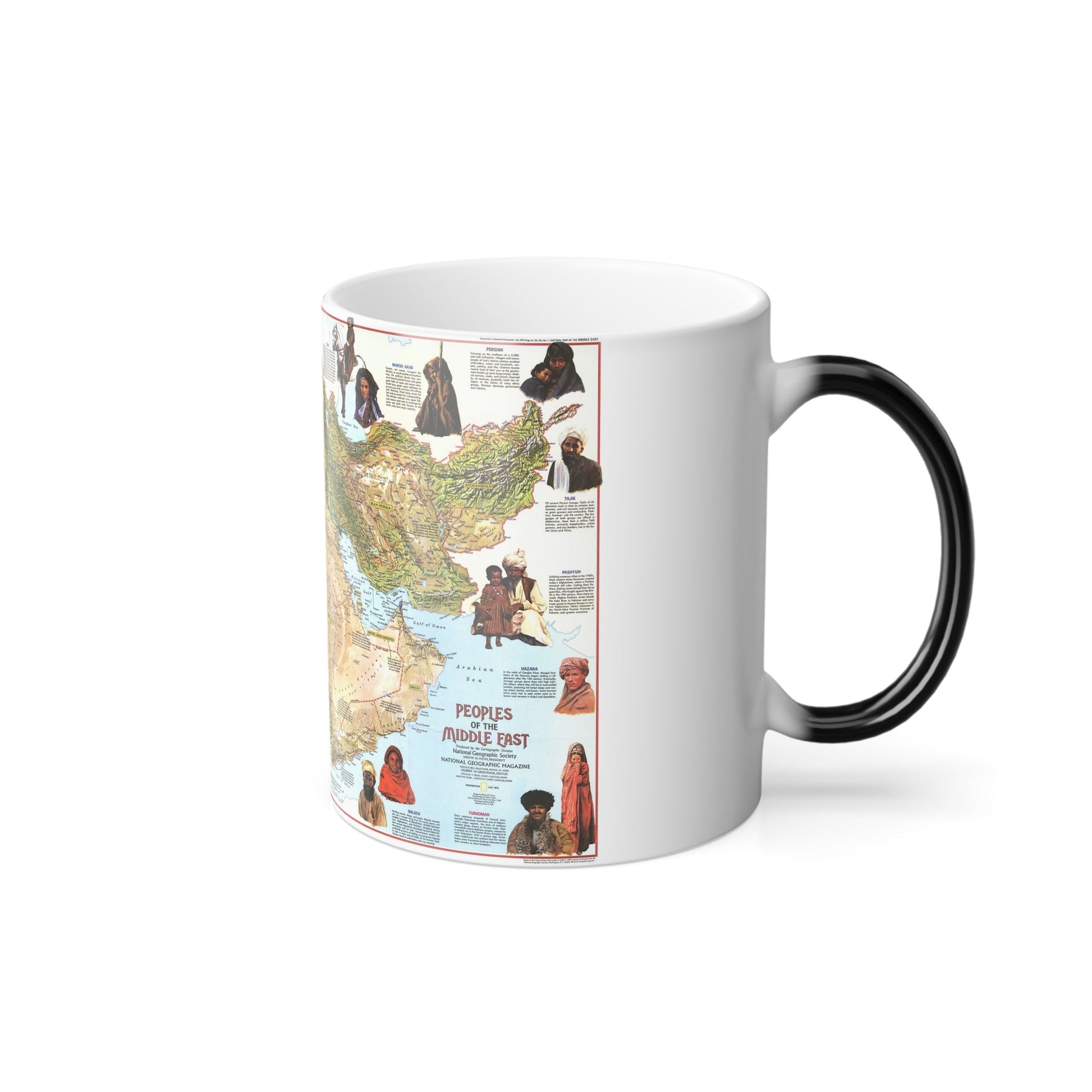 Middle East - The Peoples 1 (1972) (Map) Color Changing Mug 11oz-11oz-The Sticker Space