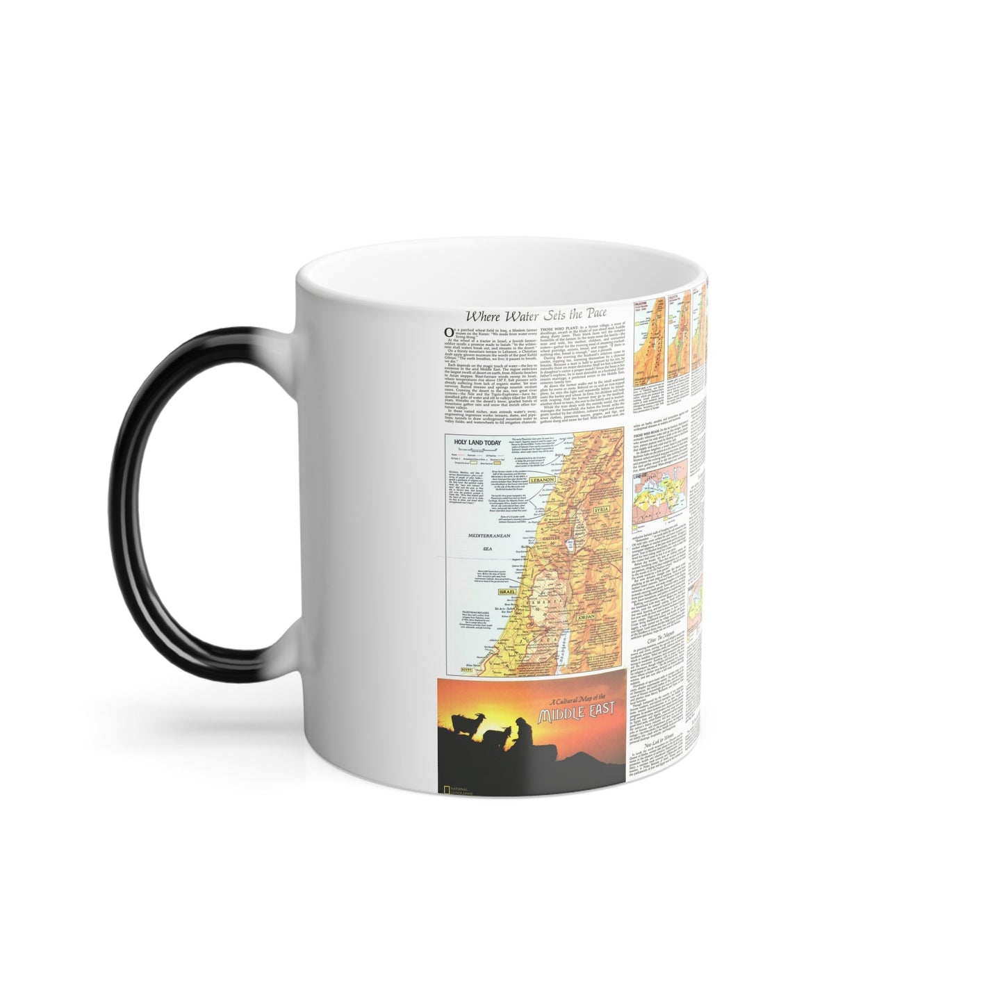 Middle East - The Peoples 2 (1972) (Map) Color Changing Mug 11oz-11oz-The Sticker Space