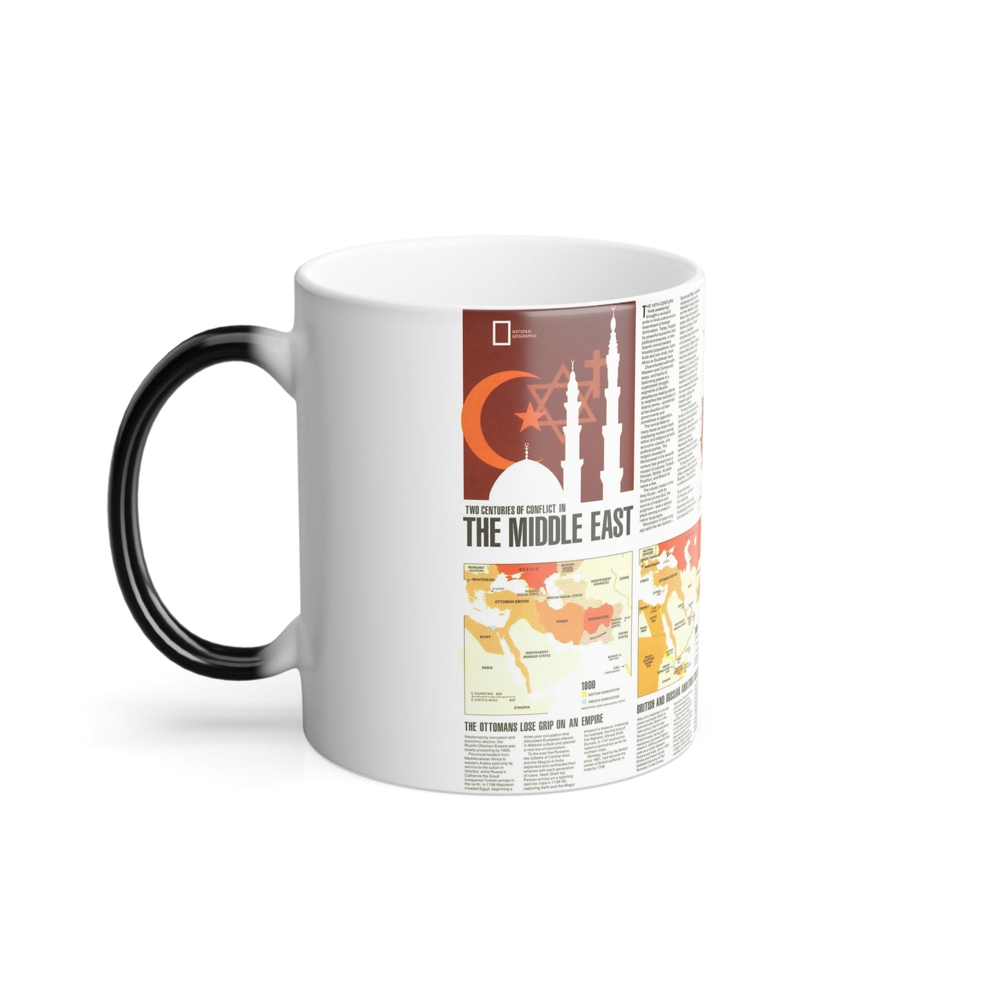 Middle East - Two Centuries of Conflict (1980) (Map) Color Changing Mug 11oz-11oz-The Sticker Space