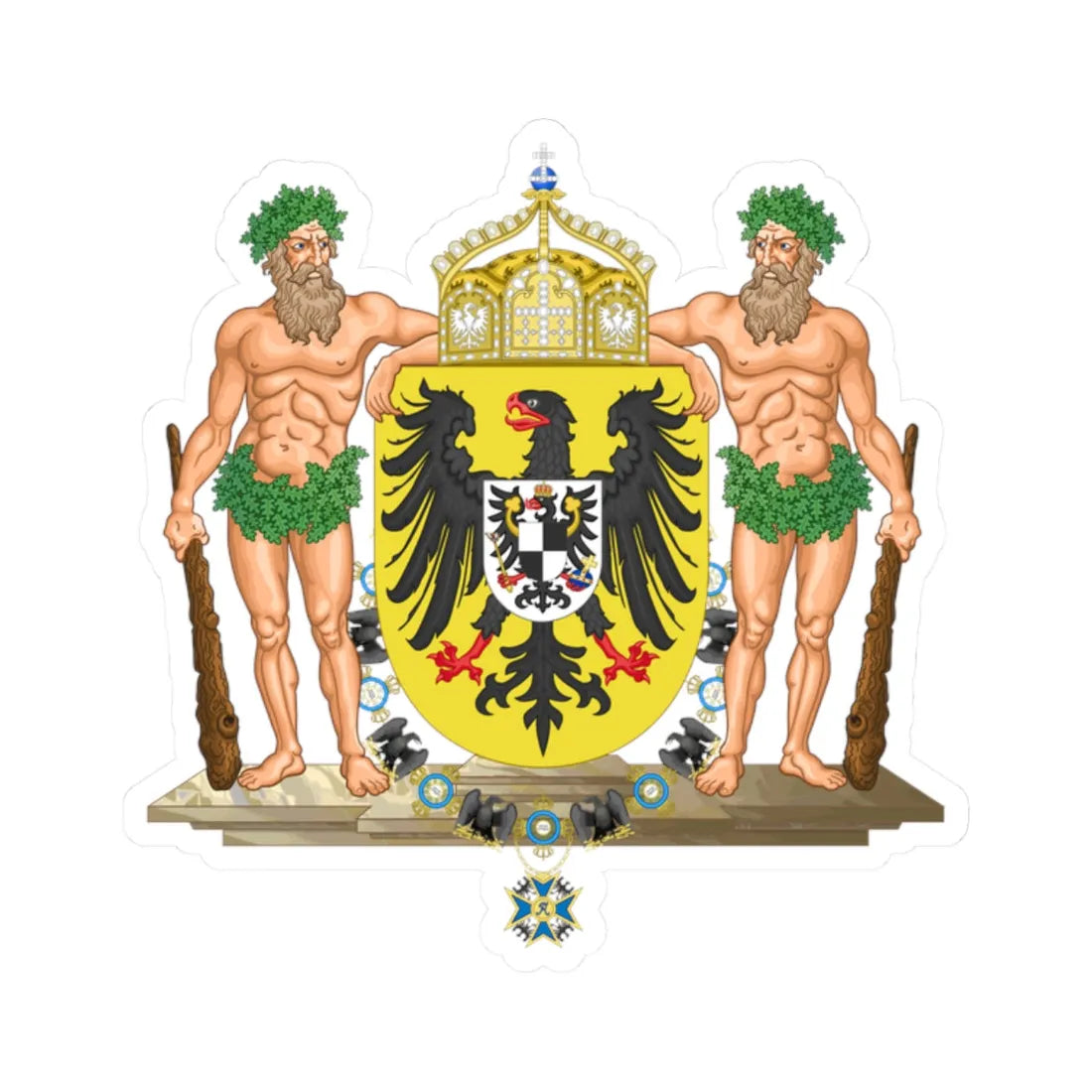 Middle imperial coat of arms of Germany (Germany) (Coat of Arms) STICKER Vinyl Kiss-Cut Decal 2 Inch White - The Sticker Space