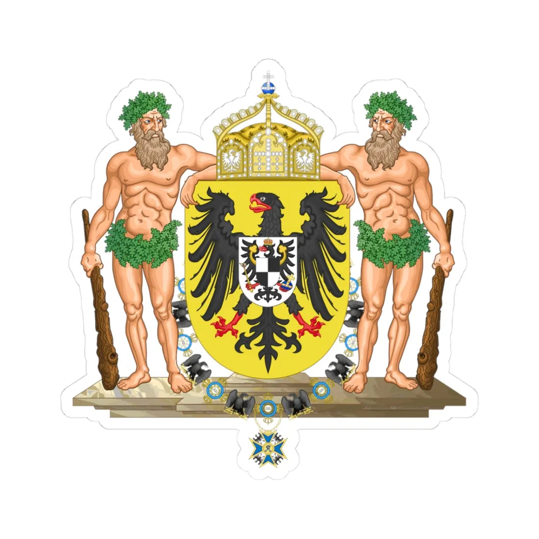 Middle imperial coat of arms of Germany (Germany) (Coat of Arms) STICKER Vinyl Kiss-Cut Decal 3 Inch White - The Sticker Space