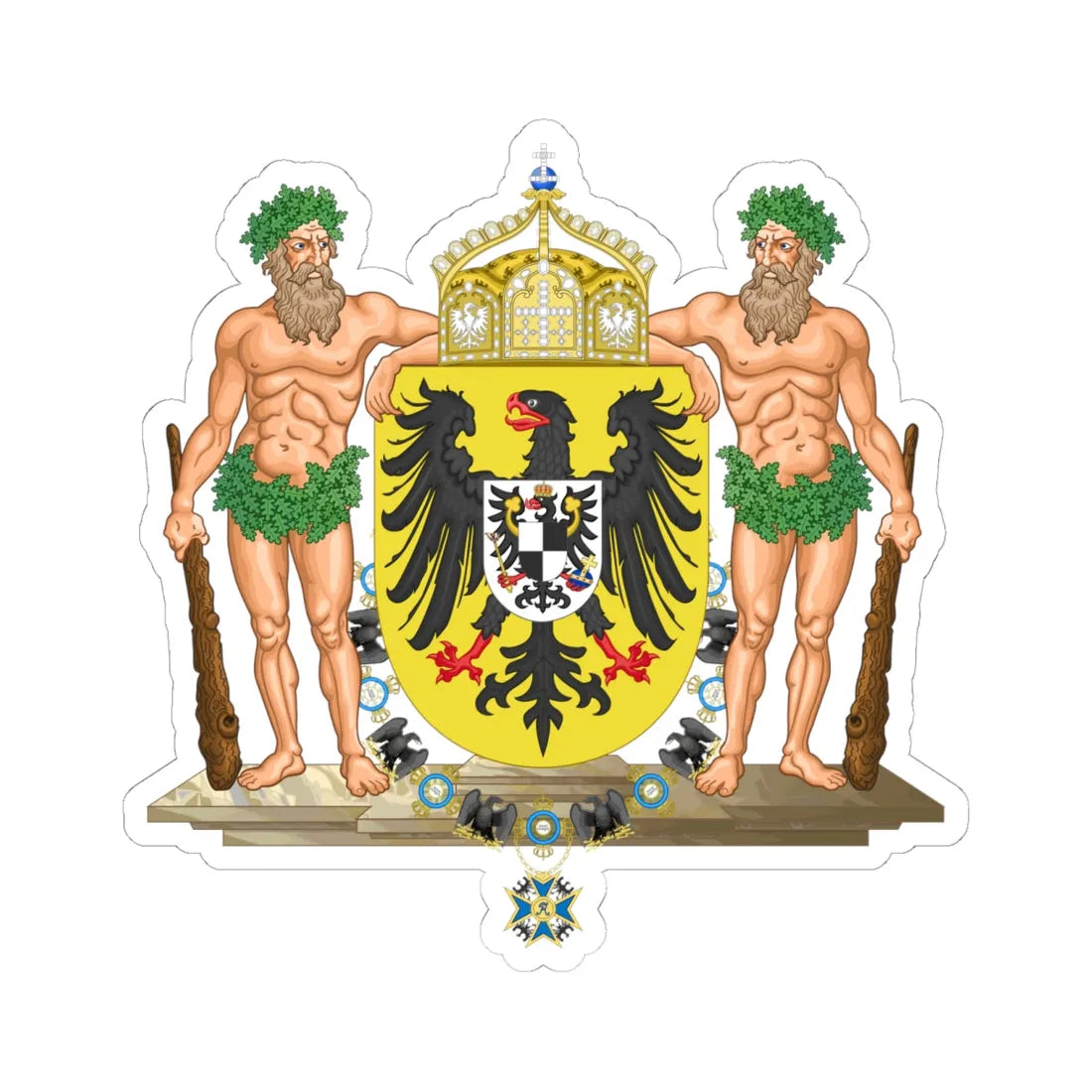 Middle imperial coat of arms of Germany (Germany) (Coat of Arms) STICKER Vinyl Kiss-Cut Decal 6 Inch White - The Sticker Space