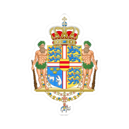 Middle royal coat of arms of Denmark (Denmark) (Coat of Arms) STICKER Vinyl Kiss-Cut Decal 2 Inch White - The Sticker Space