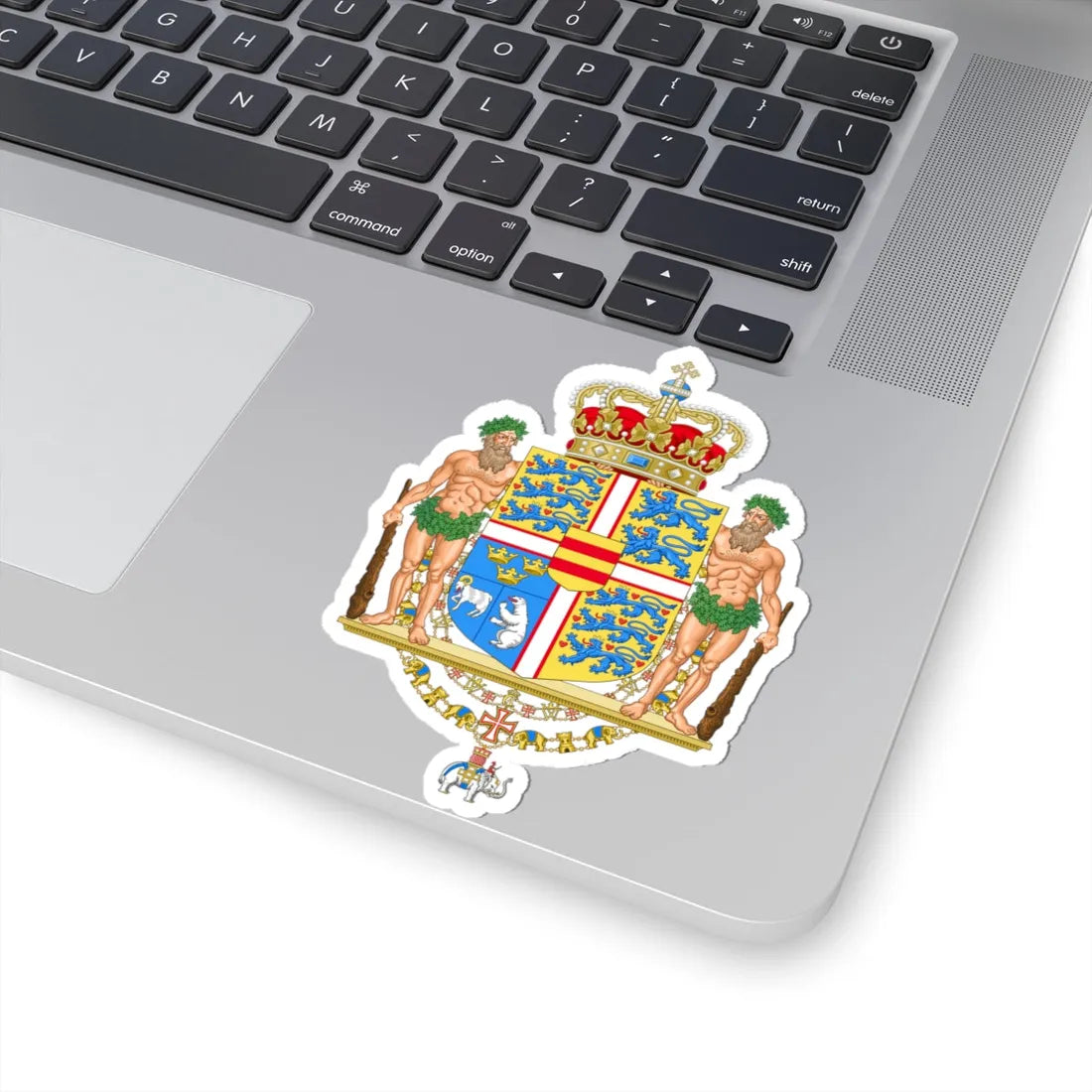 Middle royal coat of arms of Denmark (Denmark) (Coat of Arms) STICKER Vinyl Kiss-Cut Decal - The Sticker Space