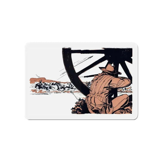 Midge McCall, Indian Fighter, Bluebook, March 1954 (Magazine Illustration) Refrigerator Magnet 6 Inch Die-Cut - The Sticker Space