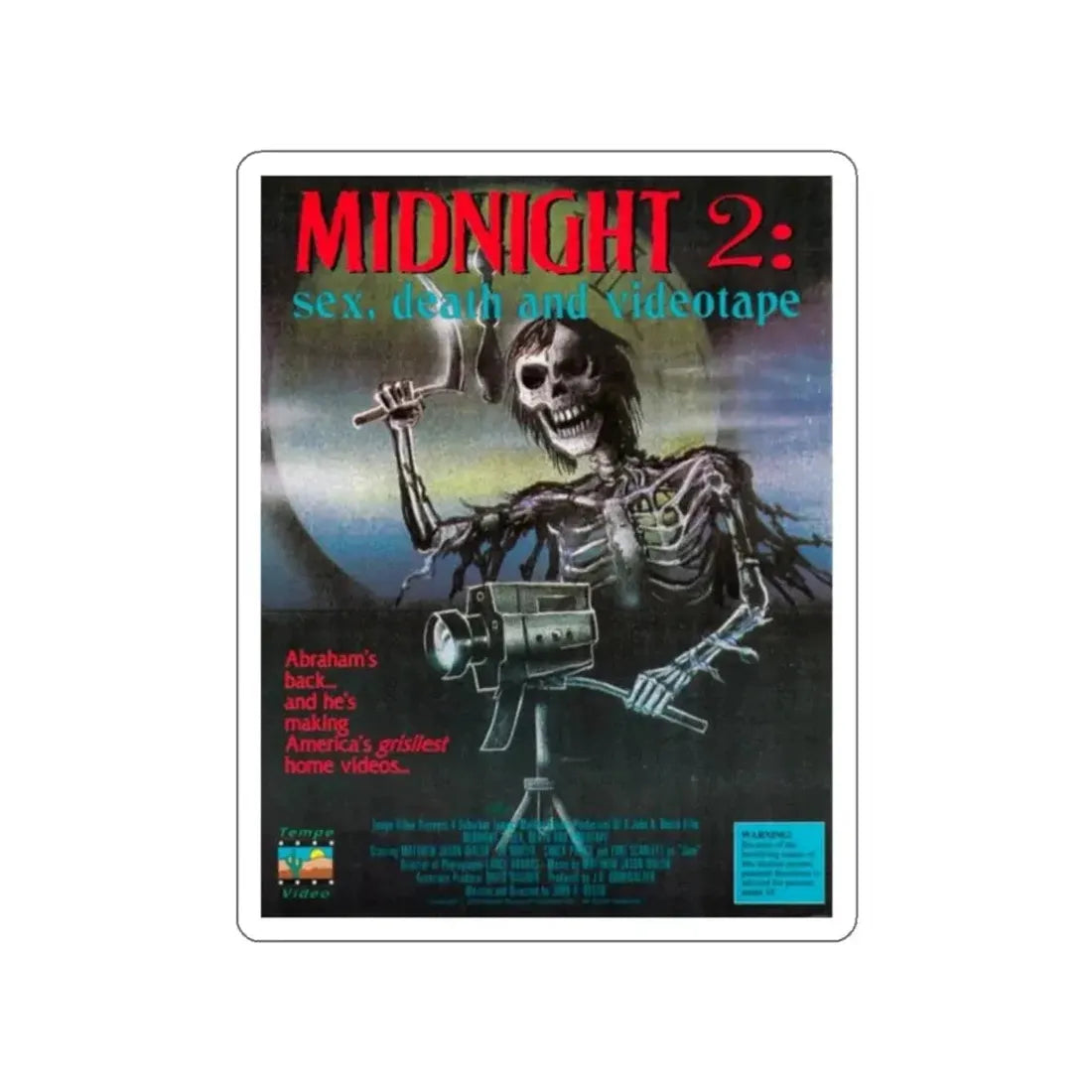 MIDNGHT 2 SEX, DEATH AND VIDEOTAPE 1993 Movie Poster STICKER Vinyl Die-Cut Decal 2 Inch - The Sticker Space