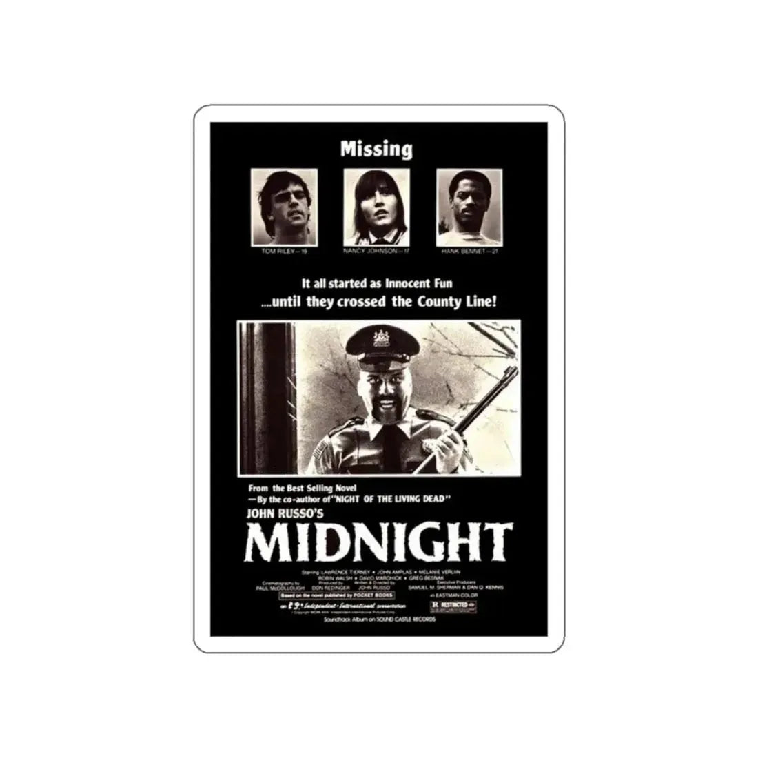 MIDNIGHT 1982 Movie Poster STICKER Vinyl Die-Cut Decal - The Sticker Space