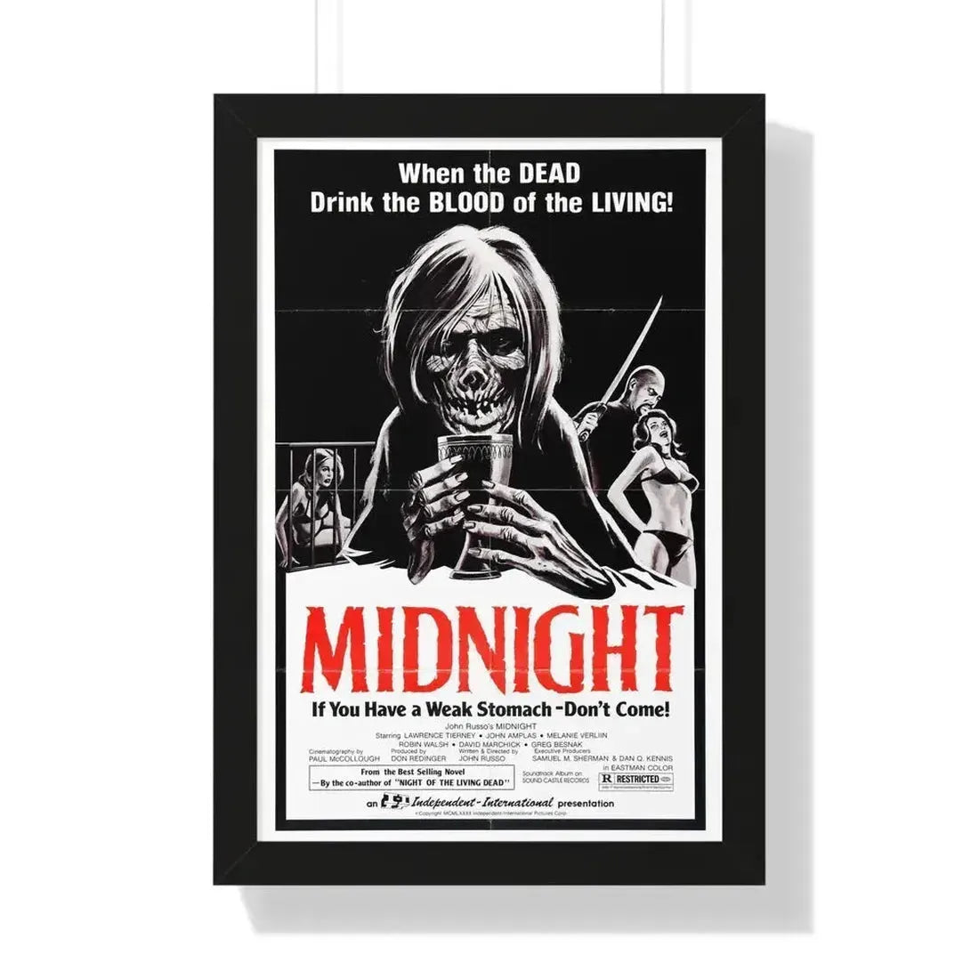 MIDNIGHT (2) 1982 - Framed Movie Poster 16″ x 24″ Black - The Sticker Space
