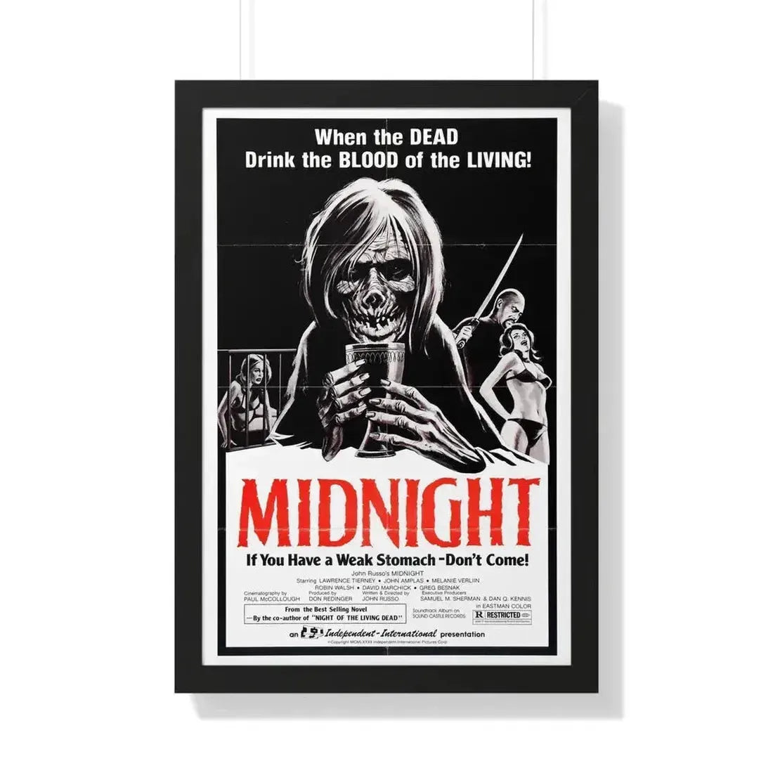 MIDNIGHT (2) 1982 - Framed Movie Poster 20" x 30" Black - The Sticker Space