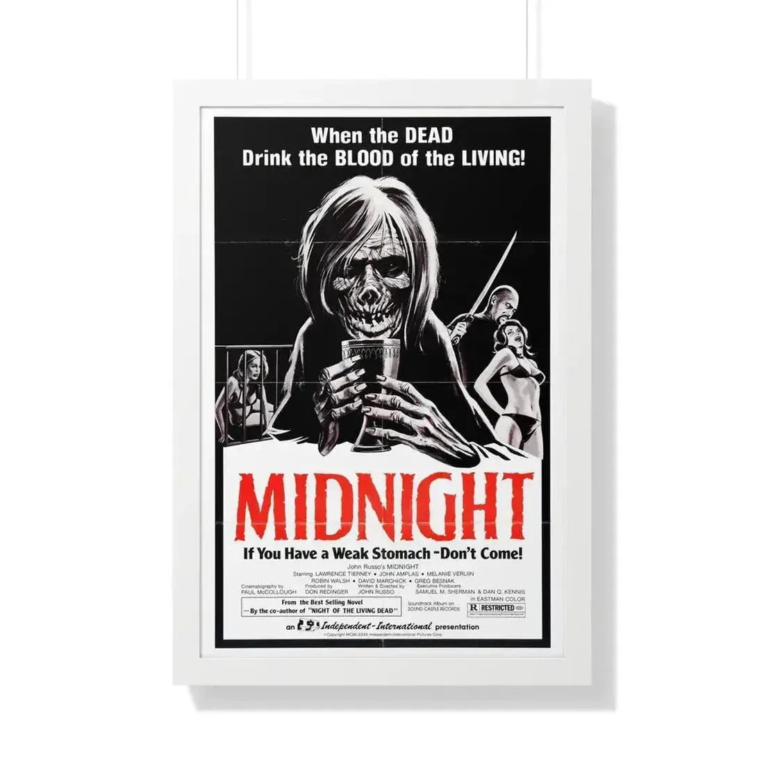MIDNIGHT (2) 1982 - Framed Movie Poster 20" x 30" White - The Sticker Space
