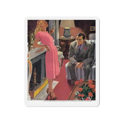 Midnight Alley, Cosmopolitan, July 1944 (Magazine Illustration) Refrigerator Magnet 2 Inch - The Sticker Space