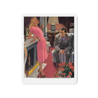 Midnight Alley, Cosmopolitan, July 1944 (Magazine Illustration) Refrigerator Magnet 4 Inch - The Sticker Space