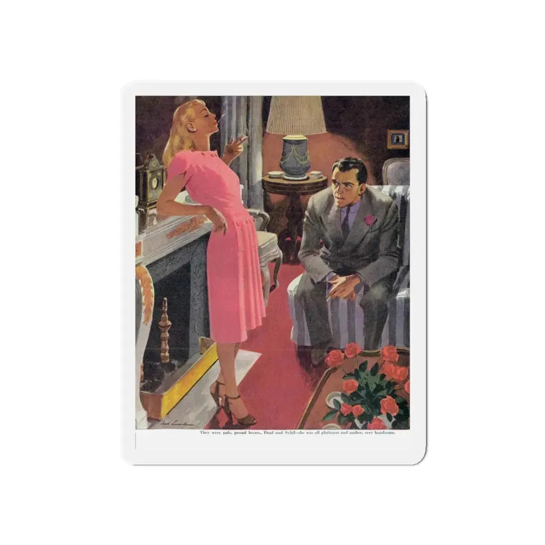 Midnight Alley, Cosmopolitan, July 1944 (Magazine Illustration) Refrigerator Magnet 5 Inch - The Sticker Space