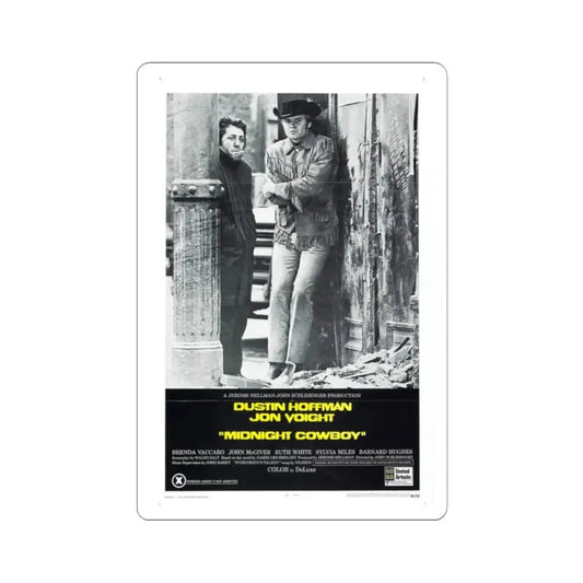 Midnight Cowboy 1969 Movie Poster - STICKER Vinyl Kiss-Cut Decal 2 Inch White - The Sticker Space