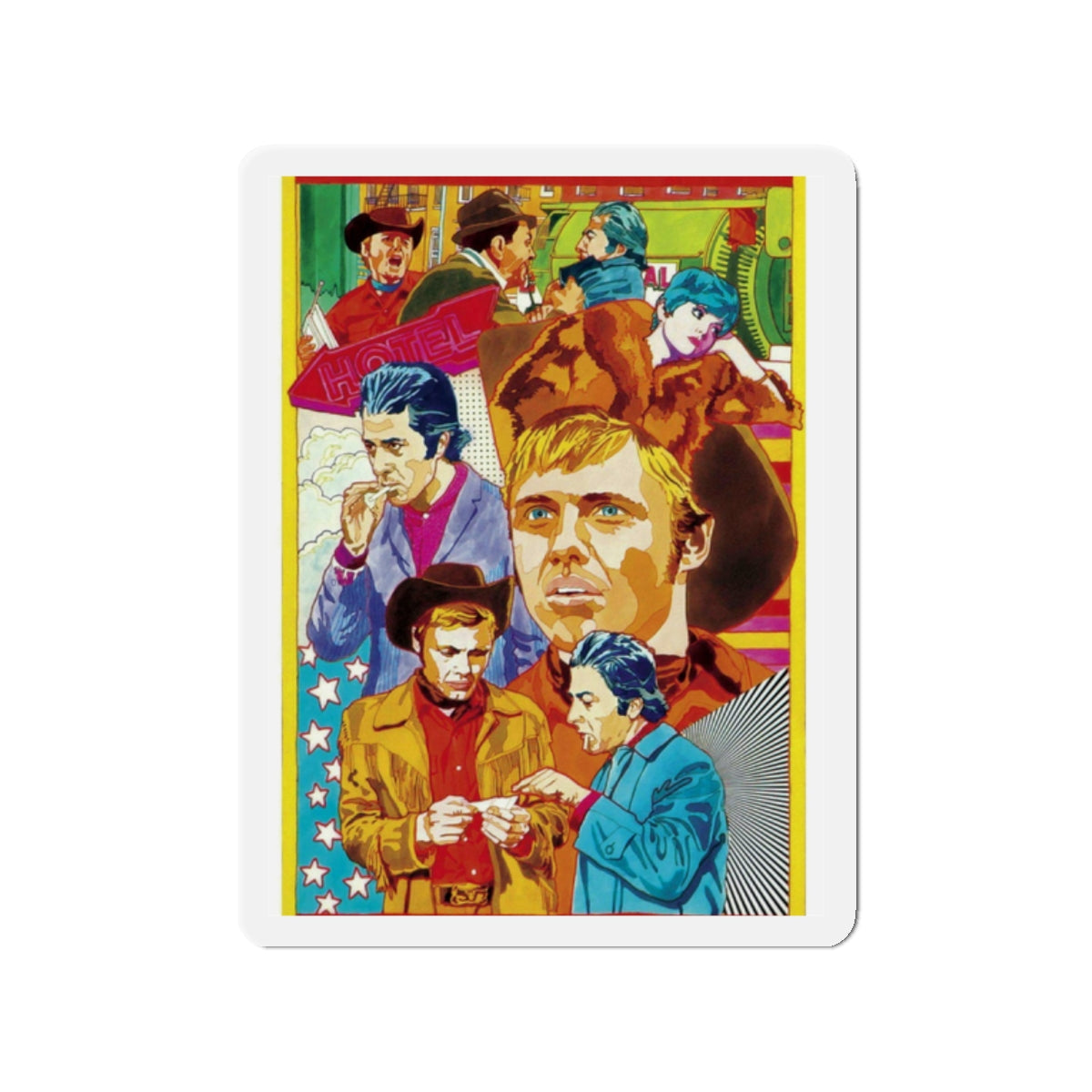 Midnight Cowboy (Best Picture 1970) (Magazine Illustration) Refrigerator Magnet-2" x 2"-The Sticker Space